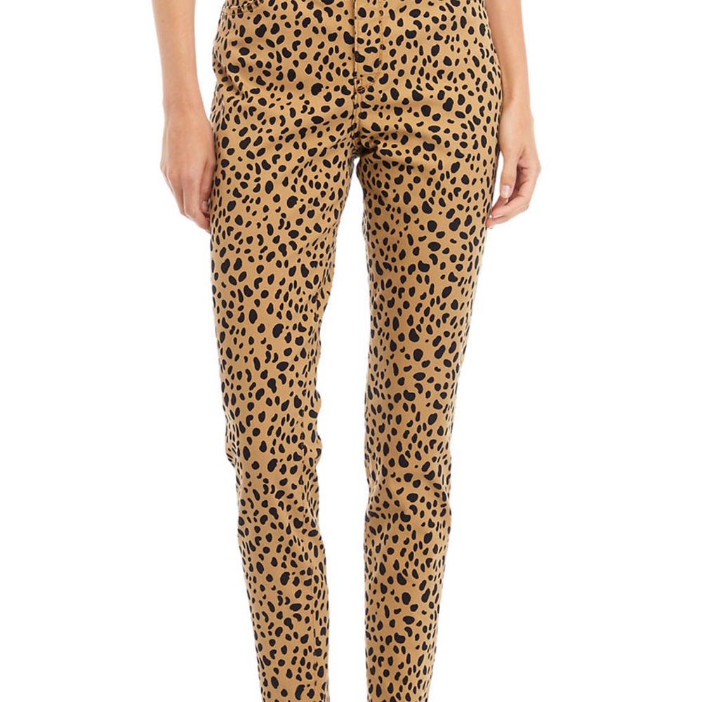 Crown & Ivy Tan Leopard Print Skinny Jeans